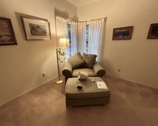 Comfy chair and ottoman
