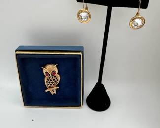 Swarovski Crystal Earrings  Avon Pin