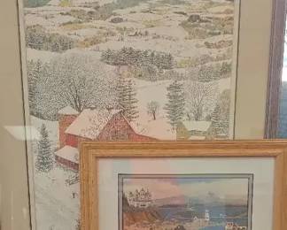 Olde Port Townsend Print by Cindy Mangutz  A Country Winter Lithograph by Susan HuntWulkowicz