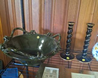 Pottery and candlesticks