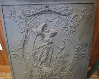 Cast iron fireplace cover