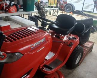 ***Available For Pre Sale***Troy Built riding mower with bagger. Runs great, needs deck belt put back on. $700