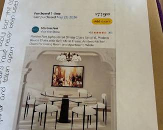 6 BRAND NEW ARMLESS DINING CHAIRS
