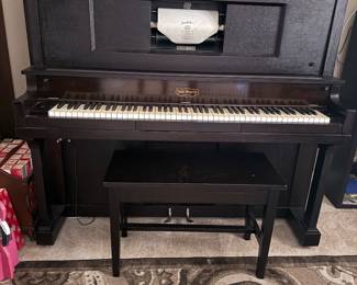 Refurbished player piano w/scrolls works great