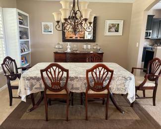 2 of 2 Antique Dining Table with five chairs
