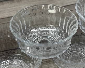 VINTAGE GLASS SERVING DISHES BERRY BOWLS & DIVIDED RELISH