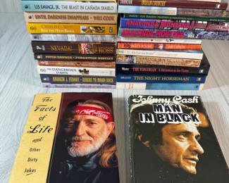 BOOKS WESTERNS NOVELS NON FICTION WILLIE NELSON JOHNNY CASH