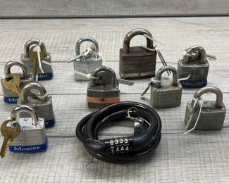 VINTAGE PADLOCKS MASTER NO 3 & CABLE LOCK