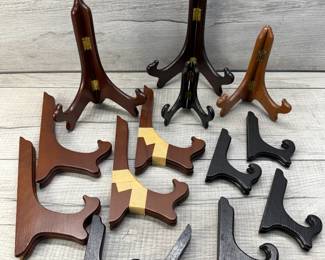 FOLDABLE WOOD DISPLAY EASELS FOR PLATES ART