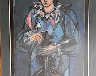 Harlequin Signed Painting by Marie Tissot