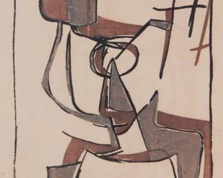 Rare Leonard Nelson Signed & Dated Woodblock Print