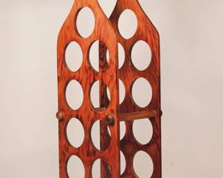 Vintage Wooden 11 Bottle Wine Holder