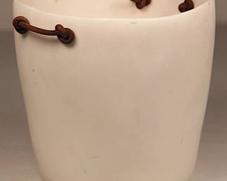 Resin Ice Bucket With Leather Handles by Tina Frey