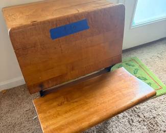 Antique childrens school desk-wood & cast iron
