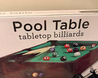 Tabletop pool table billiards game