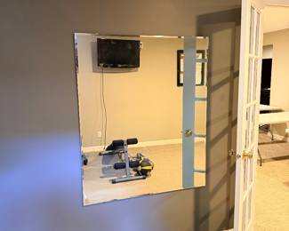 Large wall mirror with clean modern look