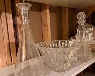 Crystal glassware bowls and serving pieces
