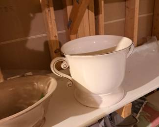 White ceramic serving bowl or planter