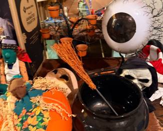 Halloween decorations and spooky tabletop pieces