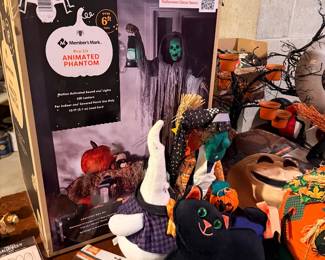 Halloween decor collectibles and seasonal figures