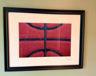 signed and numbered framed basketball wall art