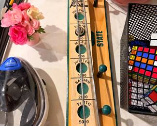 Game table with accessories and puzzle cubes