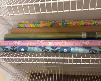 Gift wrap rolls and wrapping supplies