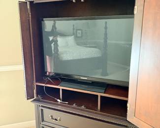 Wood TV entertainment cabinet