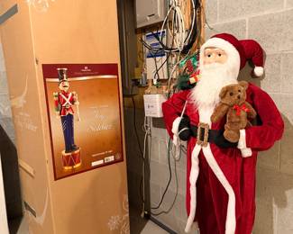 Santa holiday decor with nutcracker accents