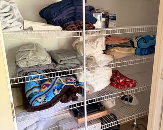 Closet linens towels and household items