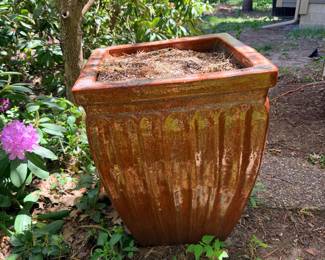 Large glazed outdoor garden planter