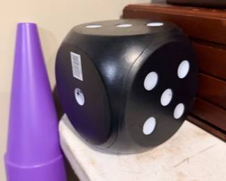 Oversized foam dice and party game pieces