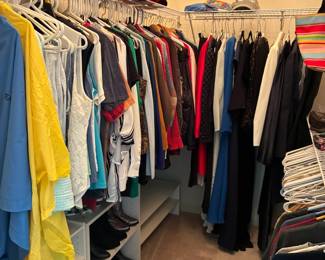 Selection of men's and women's clothing, shoes, and accessories