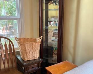 Curio cabinet and small tables
