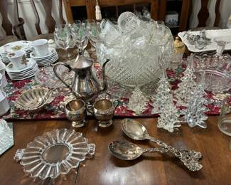 Glassware and silver plate