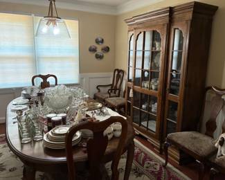 Dining table and chairs and stunning china cabinet