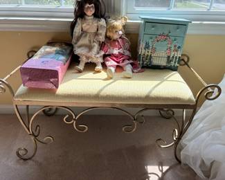 Iron vanity bench