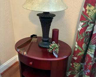 Oval cherry side table