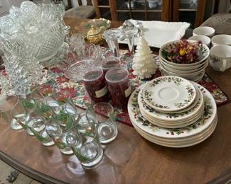 Great selection of Christmas china and glassware