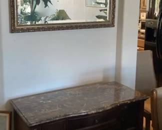 Wall Mirror With Top Buffet Console Table
