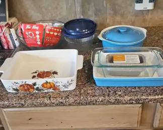 Fire King And Pyrex Mixing Bowls And More . Casserole Dishes And Bread Pans