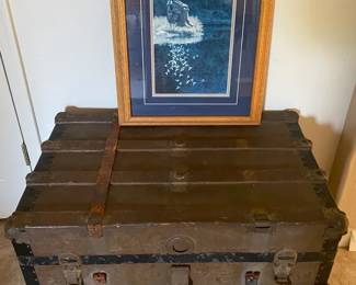 Wooden Chest And Picture
