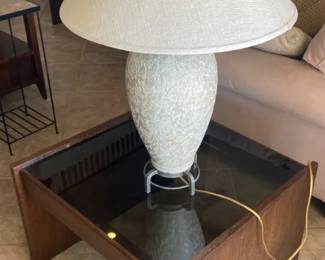 Glass Top Table And Lamp