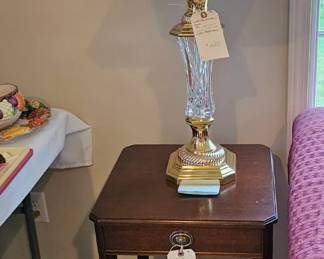 Waterford lamp. Imperial End table made in Grand Rapids. Both are one of a pair