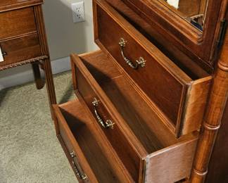 Large jewelry chest with three drawers. Lovely piece.