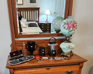 Dresser with beveled glass mirror