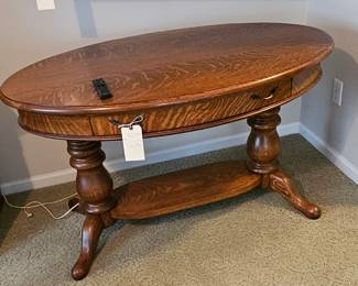 Beautiful oval oak library table
