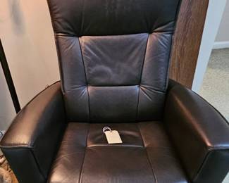 Fjord rocker, recliner, leather, dark brown