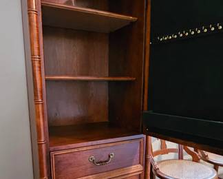 Interior of large jewelry chest