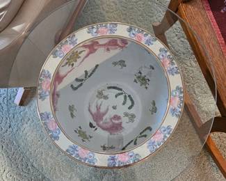 Oriental koi bowl table